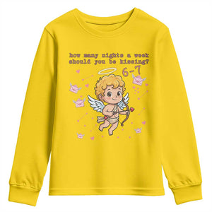 67 Valentine Meme Youth Sweatshirt Funny Six Seven Cupid Saying TS14 Daisy Print Your Wear