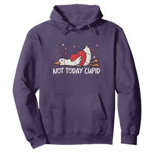 Silly Goose Valentine Hoodie Not Today Cupid TS14 Purple Print Your Wear