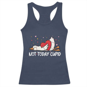 Silly Goose Valentine Racerback Tank Top Not Today Cupid TS14 Navy Print Your Wear