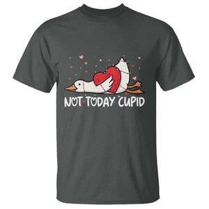 Silly Goose Valentine T Shirt Not Today Cupid TS14 Dark Heather Print Your Wear
