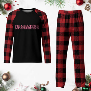 Funny Boyfriend Valentine Plaid Pajama Set Im A Slut For My Girlfriend TS14 Buffalo Plaid Print Your Wear