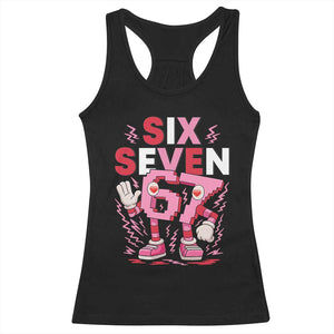 67 Valentines Racerback Tank Top Funny Six Seven Brainrot Meme TS14 Black Print Your Wear