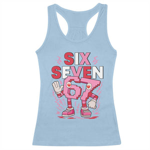 67 Valentines Racerback Tank Top Funny Six Seven Brainrot Meme TS14 Light Blue Print Your Wear