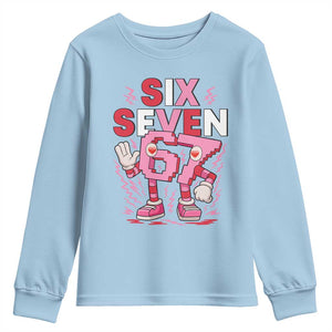 67 Valentines Youth Sweatshirt Funny Six Seven Brainrot Meme TS14 Light Blue Print Your Wear