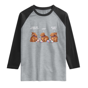 Funny Easter Bunny Raglan Shirt Where Did You Guys Go Chocolate TS14 Heather Gray Black Print Your Wear