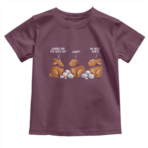Funny Easter Bunny Toddler T Shirt Where Did You Guys Go Chocolate TS14 Maroon Print Your Wear
