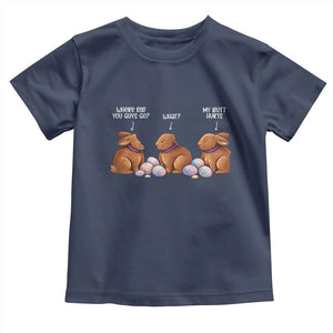 Funny Easter Bunny Toddler T Shirt Where Did You Guys Go Chocolate TS14 Navy Print Your Wear