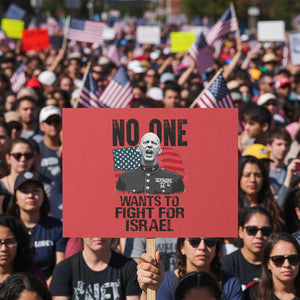 No One Wants To Fight For Israel Protest Sign Marine Veteran American Freedom TS14 Horizontal 18" × 24" Red Print Your Wear