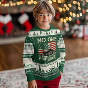 No One Wants To Fight For Israel Ugly Christmas Sweater America First Anti War Marine Veteran TS14 Forest Green Beige Print Your Wear