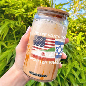 No One Wants To Fight For Israel Glass Can Marine Veteran Freedom Statement TS14 Black Print Your Wear