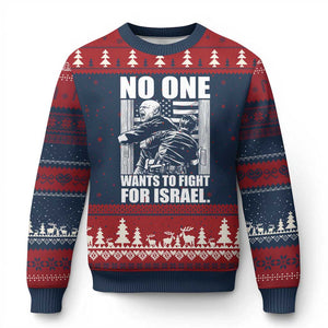 No One Wants To Fight For Israel Ugly Christmas Sweater US Marine Veteran Anti War America First TS14 Navy Red Print Your Wear