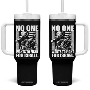 No One Wants To Fight For Israel Tumbler With Handle US Marine Veteran Anti War America First TS14 One Size: 40 oz Black Print Your Wear