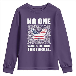 No One Wants To Fight For Israel Youth Sweatshirt America First Anti War TS14 Purple Print Your Wear