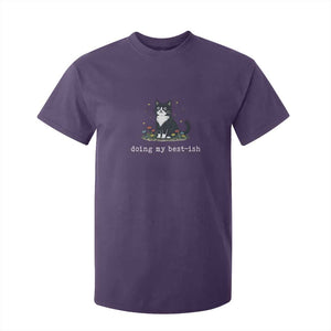 Doing My Best-ish T Shirt For Kid Funny Cat Sarcastic Joke TS14 Purple Print Your Wear