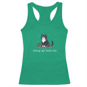Doing My Best-ish Racerback Tank Top Funny Cat Sarcastic Joke TS14 Irish Green Print Your Wear