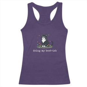 Doing My Best-ish Racerback Tank Top Funny Cat Sarcastic Joke TS14 Purple Print Your Wear