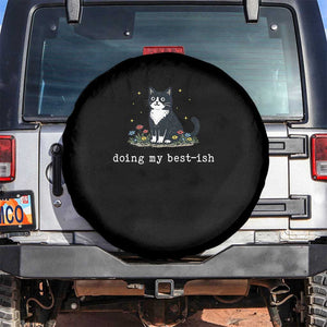 Doing My Best-ish Spare Tire Cover Funny Cat Sarcastic Joke TS14 No hole Black Print Your Wear