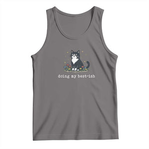 Doing My Best-ish Tank Top Funny Cat Sarcastic Joke TS14 Deep Heather Print Your Wear