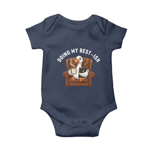 Doing My Best-ish Baby Onesie Funny Silly Goose Sarcastic Joke TS14 Navy Print Your Wear