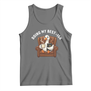 Doing My Best-ish Tank Top Funny Silly Goose Sarcastic Joke TS14 Black Heather Print Your Wear