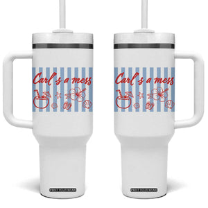 Carl's a Mess Tumbler With Handle Viral Sarcastic Reality TV TS14 One Size: 40 oz White Print Your Wear