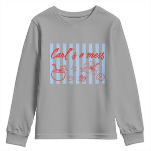 Carl's a Mess Youth Sweatshirt Viral Sarcastic Reality TV TS14 Sport Gray Print Your Wear