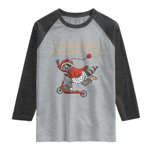 Toodaloo Cuntaroos Raglan Shirt Funny Sarcastic Raccoon Inappropriate Meme TS14 Heather Gray Heather Charcoal Print Your Wear
