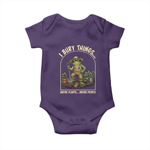 I Bury Things Maybe Plants Maybe People Baby Onesie Funny Gardening Frog Meme TS14 Purple Print Your Wear