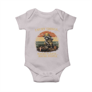 I Bury Things Maybe Plants Maybe People Baby Onesie Funny Gardening Raccoon Meme TS14 Ice Gray Print Your Wear