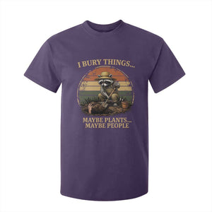 I Bury Things Maybe Plants Maybe People T Shirt For Kid Funny Gardening Raccoon Meme TS14 Purple Print Your Wear