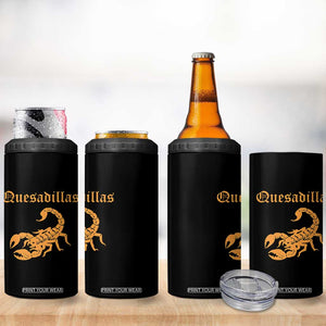 Quesadillas Scorpion 4 in 1 Can Cooler Tumbler Burnt Orange Southwestern TS14 Print Your Wear