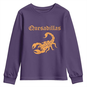 Quesadillas Scorpion Youth Sweatshirt Burnt Orange Southwestern TS14 Purple Print Your Wear