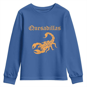 Quesadillas Scorpion Youth Sweatshirt Burnt Orange Southwestern TS14 Royal Blue Print Your Wear