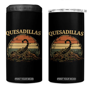 Quesadillas Scorpion 4 in 1 Can Cooler Tumbler Southwestern Desert Food TS14 One Size: 16 oz Black Print Your Wear