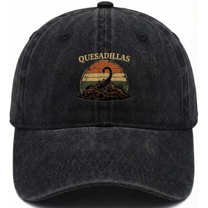 Quesadillas Scorpion Washed Cotton Baseball Cap Southwestern Desert Food TS14 Print Your Wear