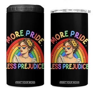 More Pride Less Prejudice 4 in 1 Can Cooler Tumbler Pride Month LGBTQ Gay Lesbian
