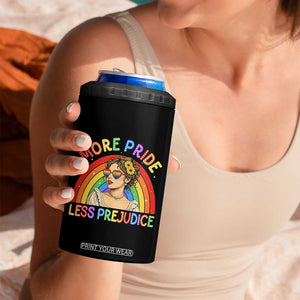 More Pride Less Prejudice 4 in 1 Can Cooler Tumbler Pride Month LGBTQ Gay Lesbian