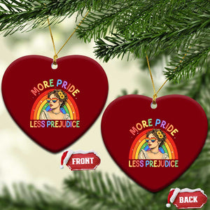 More Pride Less Prejudice Ceramic Ornament Pride Month LGBTQ Gay Lesbian TS14 Print Your Wear
