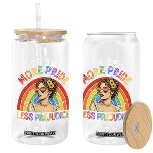 More Pride Less Prejudice Glass Can Pride Month LGBTQ Gay Lesbian