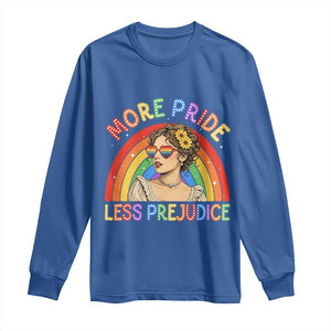 More Pride Less Prejudice Long Sleeve Shirt Pride Month LGBTQ Gay Lesbian TS14 Royal Blue Print Your Wear
