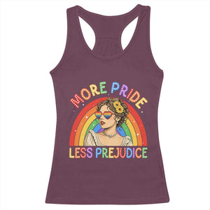 More Pride Less Prejudice Racerback Tank Top Pride Month LGBTQ Gay Lesbian