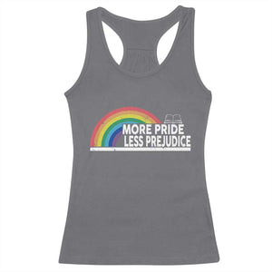 More Pride Less Prejudice Racerback Tank Top Pride Month LGBTQ TS14 Charcoal Print Your Wear