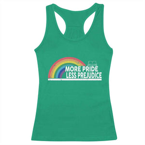 More Pride Less Prejudice Racerback Tank Top Pride Month LGBTQ TS14 Irish Green Print Your Wear