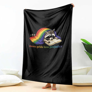 More Pride Less Prejudice Throw Blanket LGBT Raccoon Book Lover TS14 Print Your Wear