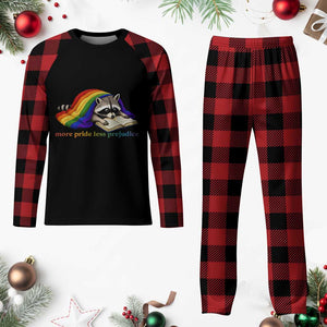 More Pride Less Prejudice Plaid Pajama Set LGBT Raccoon Book Lover TS14 Buffalo Plaid Print Your Wear