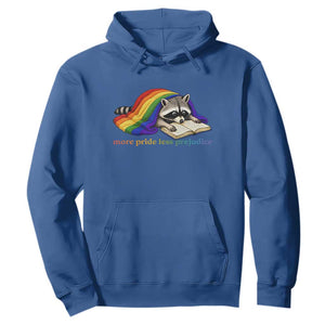 More Pride Less Prejudice Hoodie LGBT Raccoon Book Lover TS14 Royal Blue Print Your Wear