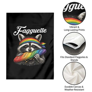 Faguette LGBTQ Garden Flag Funny Pride Raccoon Rainbow TS14 Print Your Wear