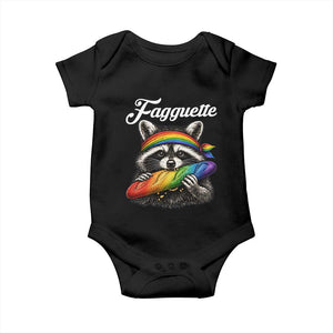 Faguette LGBTQ Baby Onesie Funny Pride Raccoon Rainbow