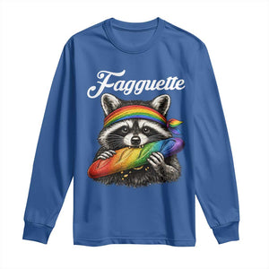 Faguette LGBTQ Long Sleeve Shirt Funny Pride Raccoon Rainbow TS14 Royal Blue Print Your Wear