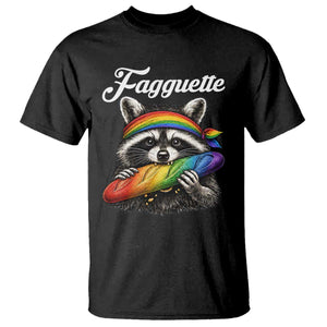 Faguette LGBTQ T Shirt Funny Pride Raccoon Rainbow TS14 Black Print Your Wear